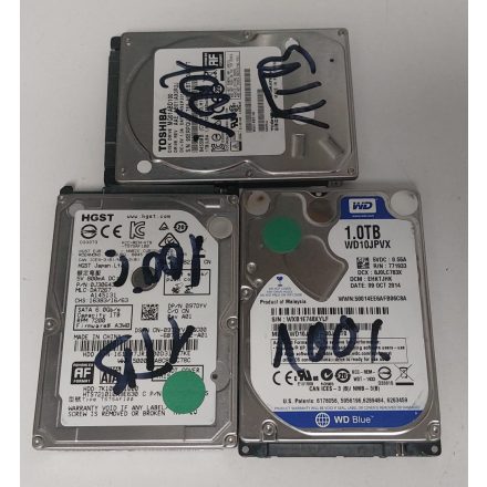 Használt 1TB 2,5" SATA HDD – Tesztelt, 100%-os kondíció