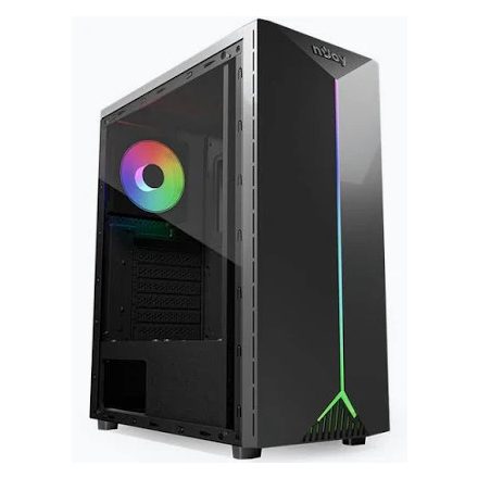 nJoy ANIL Window Black | ATX számítógépház | RGB ventilátor | Plexi oldallap