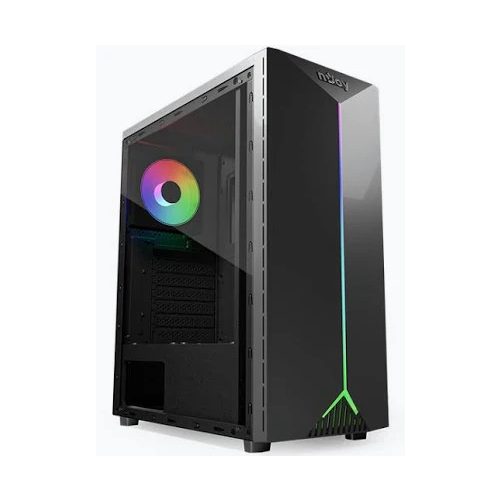   nJoy ANIL Window Black | ATX számítógépház | RGB ventilátor | Plexi oldallap